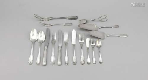 Cutlery, German, 20th cent., silver 800/000, model