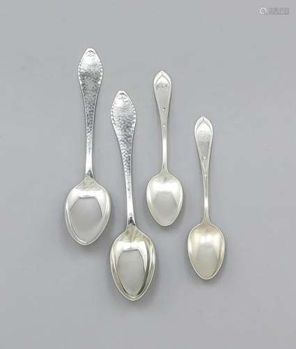 Convolute of eleven spoons, 6 German, around 1900,