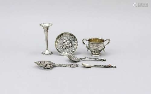 Compilation of 6 pieces, 20th cent., silver various