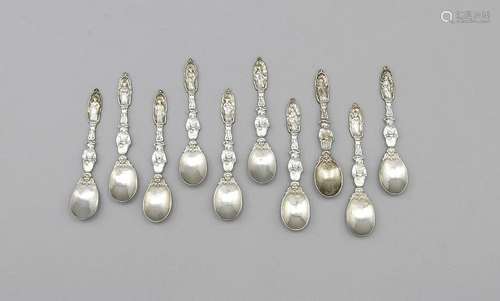 Ten apostle spoons, German, early 18th cent., citymark