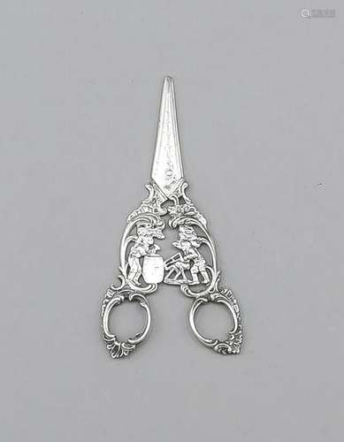 Grape scissors, German, 20th cent., hallmarked J. D.