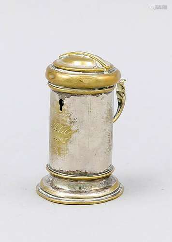 Money box, late 19th century, plated (silvering partly