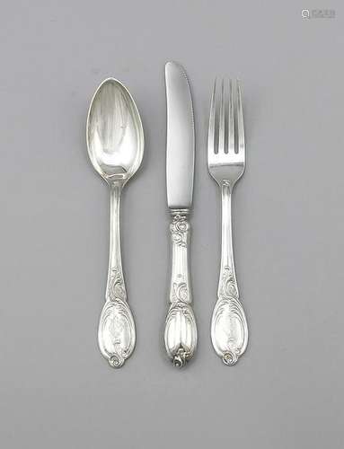 36 pieces cutlery, German, early 20th cent., hallmarked