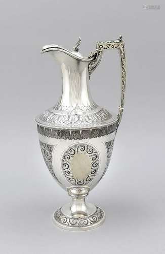 Carafe, probably England, 20th century, plated, round,