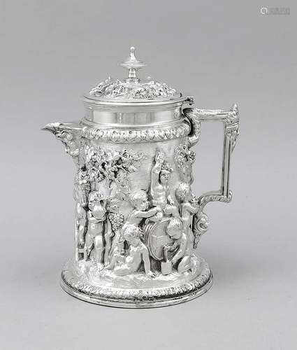 Tankard, probably England, around 1900, plated, round