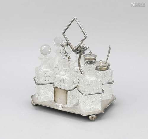 Large cruet stand, England, 20th century, plated,