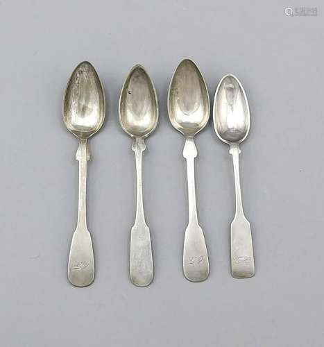 36 coffee spoons, 19th century, different
