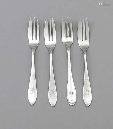 23 pastry forks, 20th cent., different manufacturers,