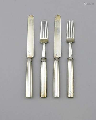 Dessert cutlery for twelve persons, 19th century,