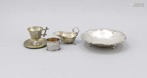 Compilation of three pieces, 20th cent., silver various
