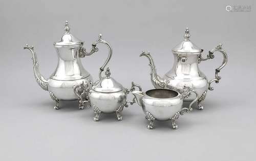 Four-piece coffee and tea service, England, 20th cent.,