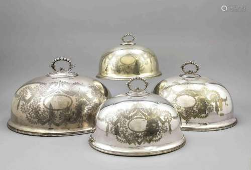Four oval warming bells, England, 20th century,