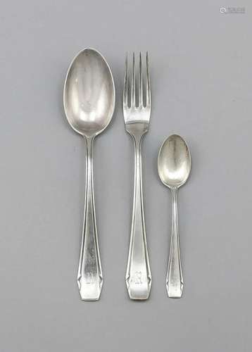 31 pieces cutlery, German, 20th century, hallmarked