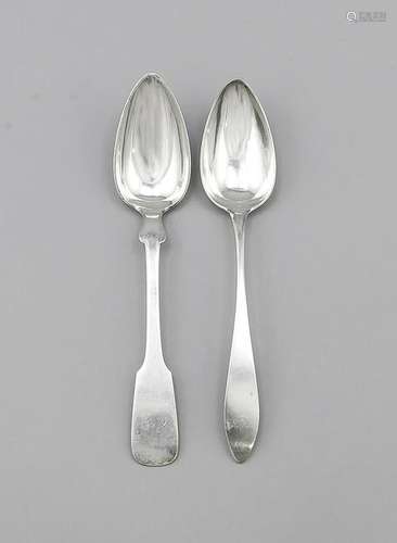 17 Tablespoons, 6 German, around 1900, hallmarked