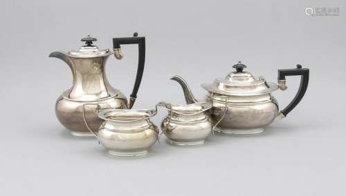 Four-piece coffee and tea set, England, 20th century,