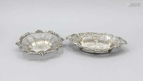Two bowls, 20th cent., Sterling silver 925/000, 1x