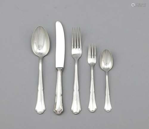 Cutlery for six persons, German, 20th cent.,
