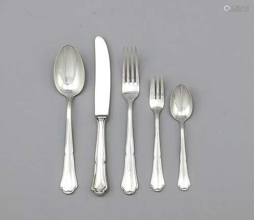 Cutlery for six persons, German, 20th cent.,