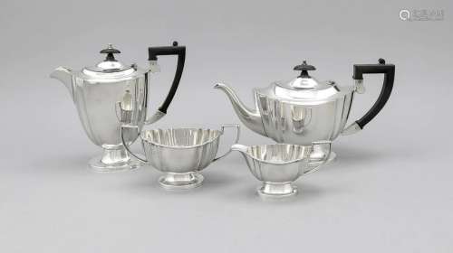 Four-piece coffee and tea service, England, 20th cent.,