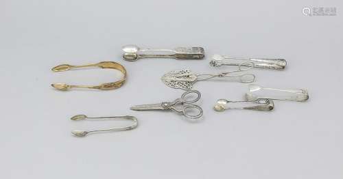 Compilation of eight pieces serving cutlery, 1st half