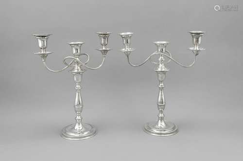 A pair of large candlesticks, England, 20th century,