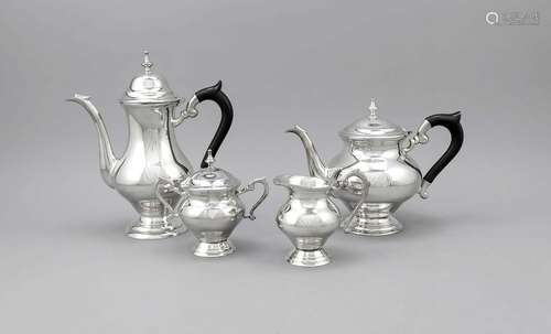 Four-piece coffee and tea service, England, 20th