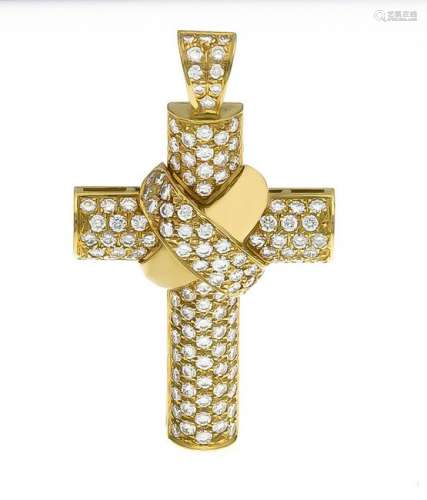 Brilliant cross pendant GG 750/000 with 132 diamonds,