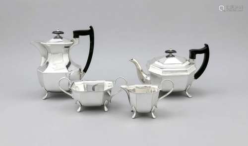 Four-piece coffee and tea service, England, 20th cent.,