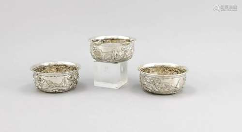 Three round bowls, Netherlands, around 1900, silver