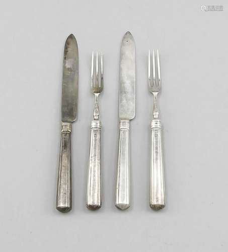 Fruit cutlery for six persons, England, 1875,