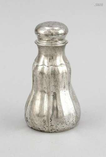 Tea caddy, 19th cent., marked Hamberi & Sohn, silver 12