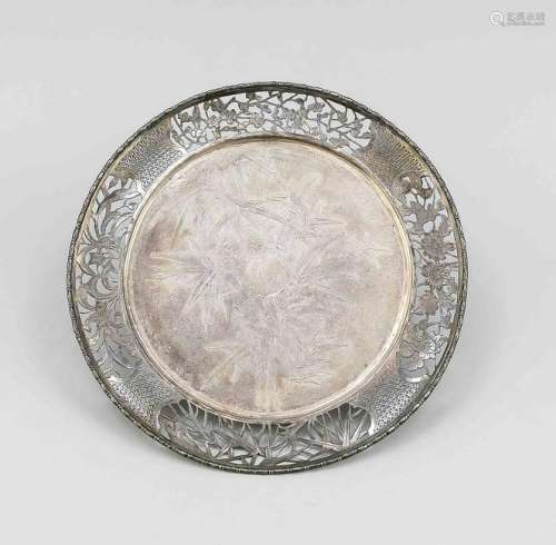 Plate, probably China around 1940, silver tested,