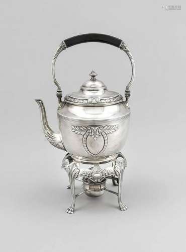Tea kettle on rechaud, German, around 1900, WMF,
