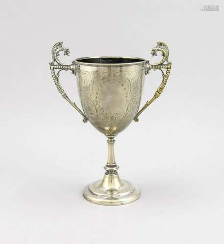 Cup, around 1900, plated, round domed base, slender