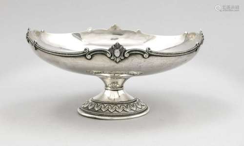 Oval bowl, around 1900, silver 800/000, oval, domed