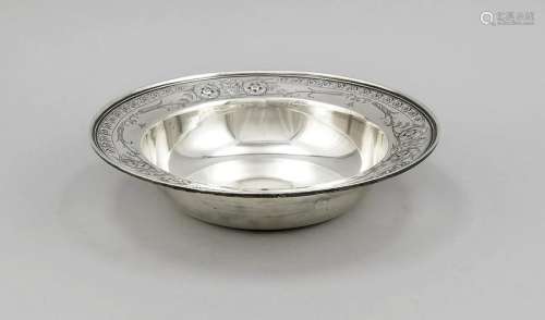 Round bowl, probably USA, early 20th century, Sterling