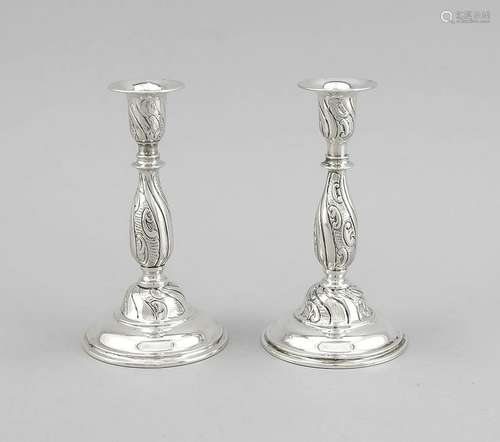 Pair of candlesticks, Denmark, 1937, assay master mark