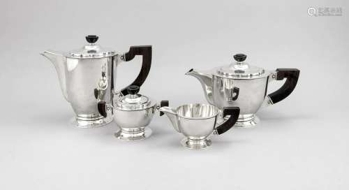 Four-pieces Art Deco coffee and tea service, around
