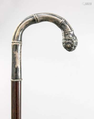 Walking stick with silver handle, German, around 1900,