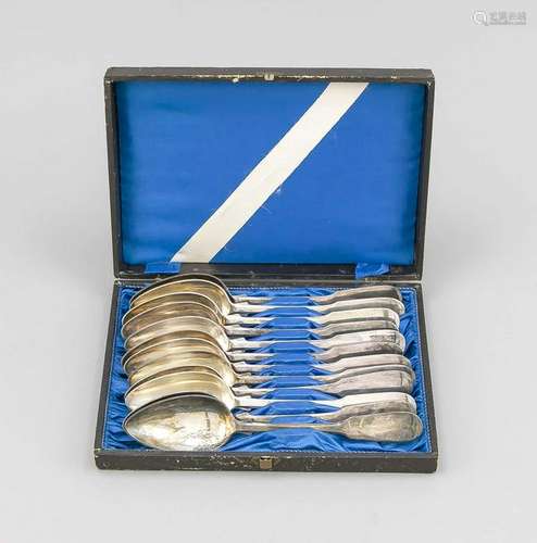 Twelve tablespoons, probably German, 19th cent., marked