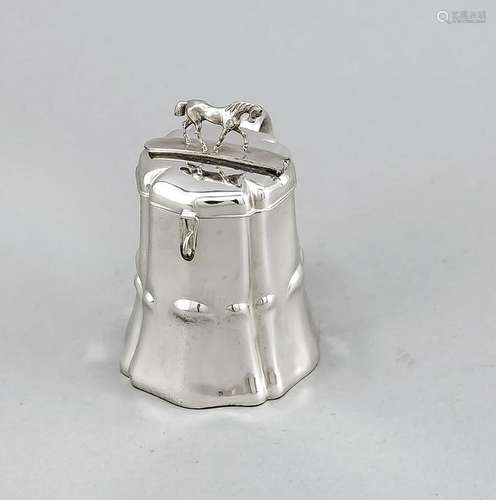 Money box, 20th cent., marked silver, in the form of a