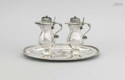 Aqua et vinum set, early 20th century, plated,