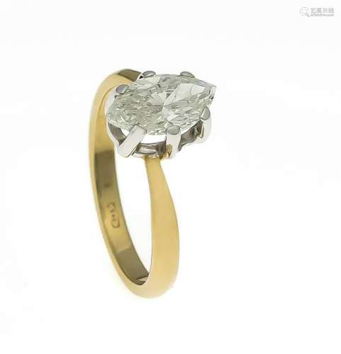 Diamond ring GG / WG 585/000 with a diamond navette