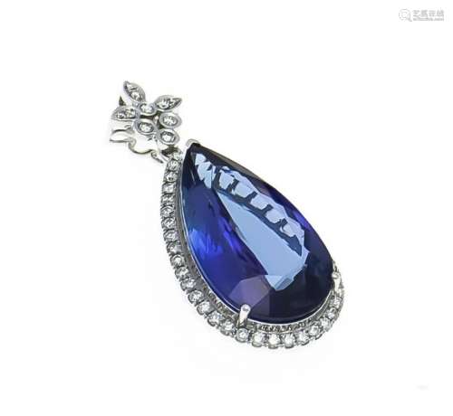 Tanzanite pendant WG 750/000 with an excellent