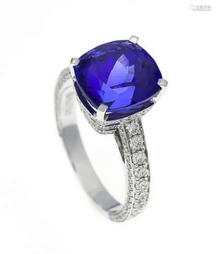 Tanzanite brilliant ring WG 750/000 with an excellent