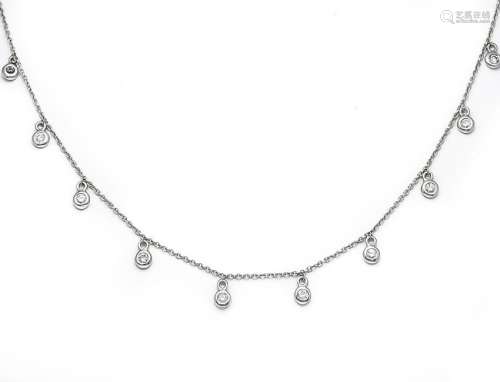 Brilliant necklace WG 750/000 with 28 diamonds, total