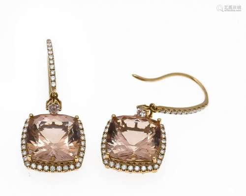 Morganite diamond ear pendants RG 750/000 with 2