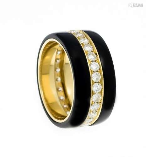 Onyx diamond ring GG 750/000 with 2 onyx rings, total