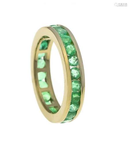 Emerald memory ring GG 750/000 with 23 round fac.