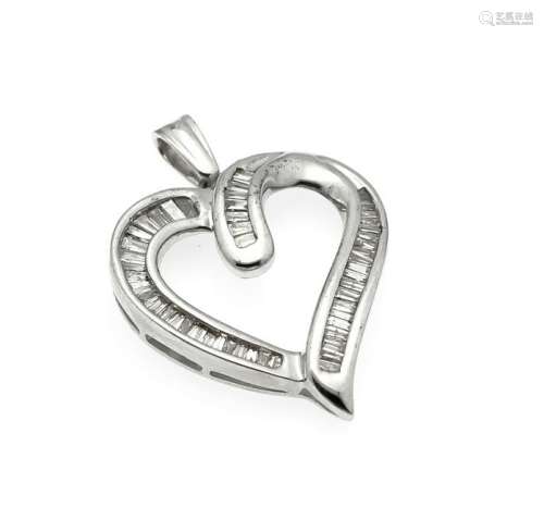 Diamond Heart Pendant WG 416/000 (10 KT.) With 52